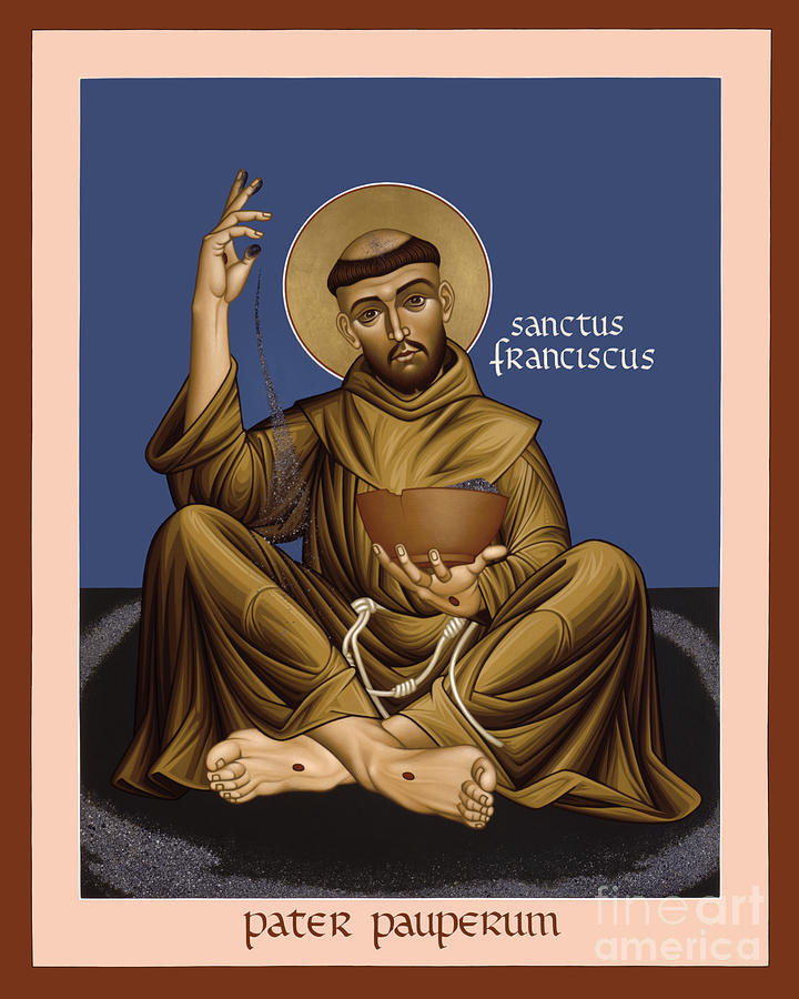 St. Francis, Father of the Poor - RLFFP Painting by Br Robert Lentz OFM