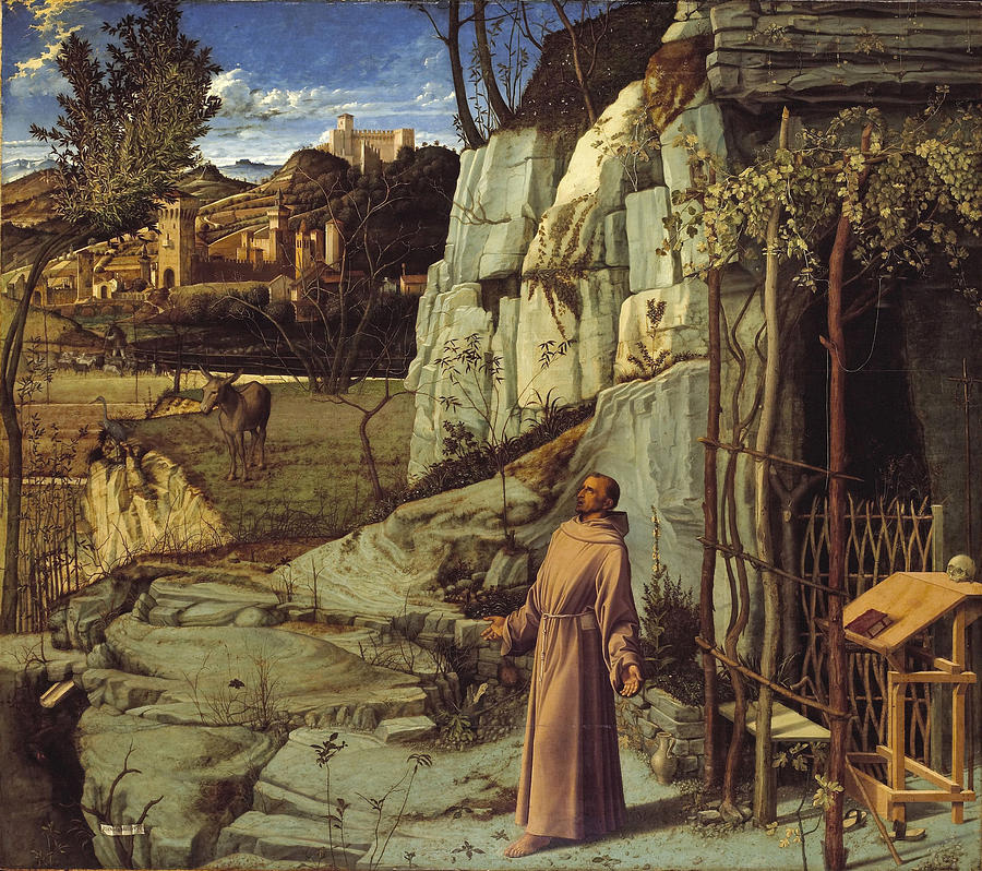 St Francis in Ecstasy Painting by Giovanni Bellini
