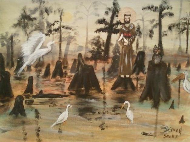 St. Francis in the Swamp Painting by Seaux-N-Seau Soileau