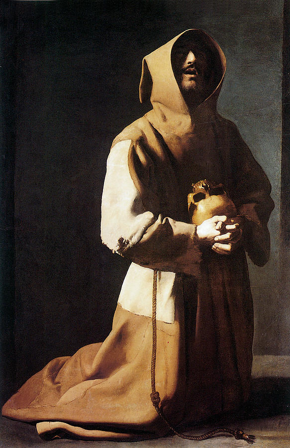 St. Francis Kneeling Photograph by Francisco de Zurbaran