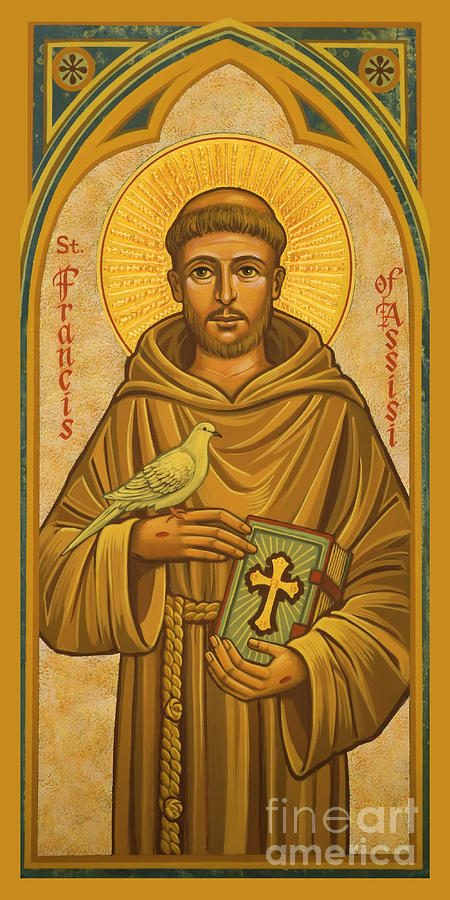 St. Francis of Assisi - JCFSI Painting by Joan Cole