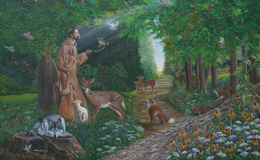 St. Francis of the Wood Painting by JoAnne Castelli-Castor