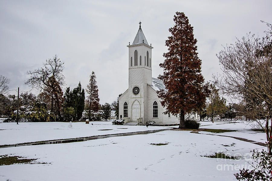 St. Gabriel Church in the Snow Photograph by Scott Pellegrin