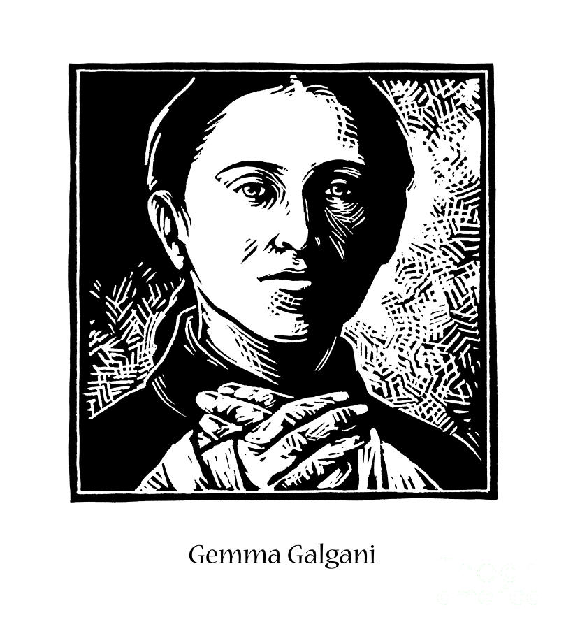 St. Gemma Galgani - JLGEG Painting by Julie Lonneman