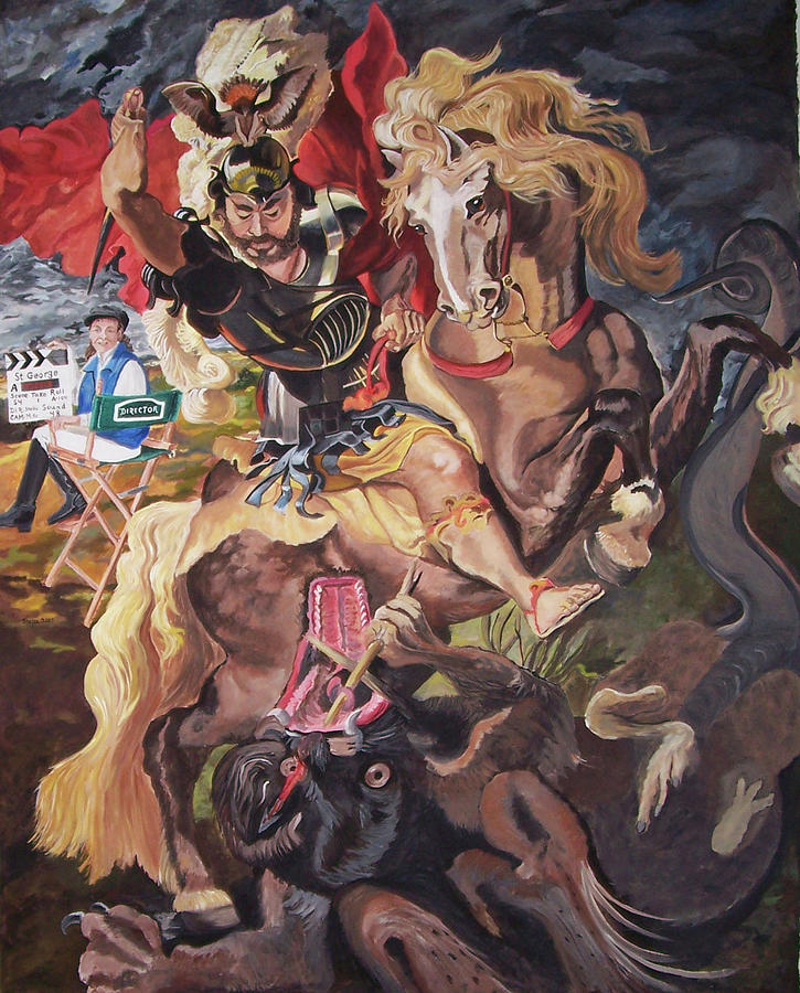 St George And The Dragon Painting - St George and the Dragon by Stella Sherman