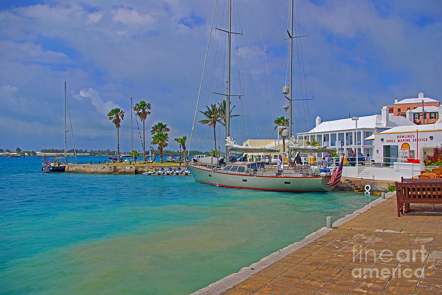 Boat Photograph - St. George Harbor and Sailboat by Rich Walter