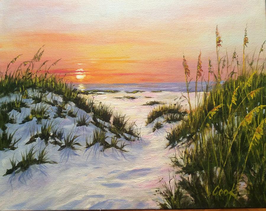 St. George Island dunes Painting by Michael Cook