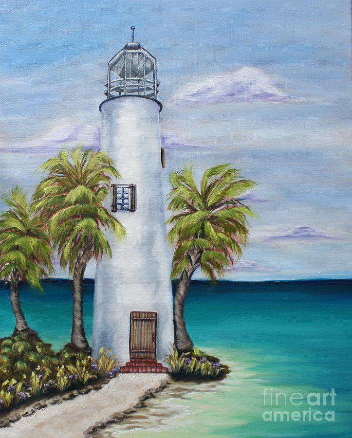 St. George Island Lighthouse Painting by Theresa Cangelosi
