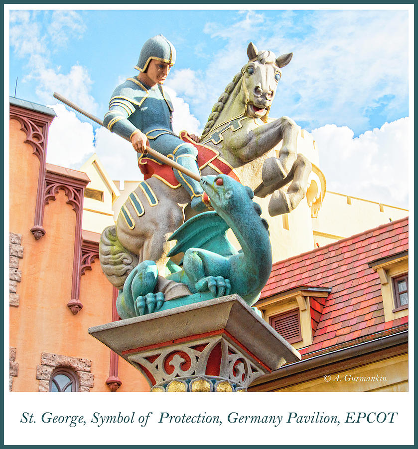 St. George Statue, Germany Pavilion, EPCOT Photograph by A Macarthur Gurmankin