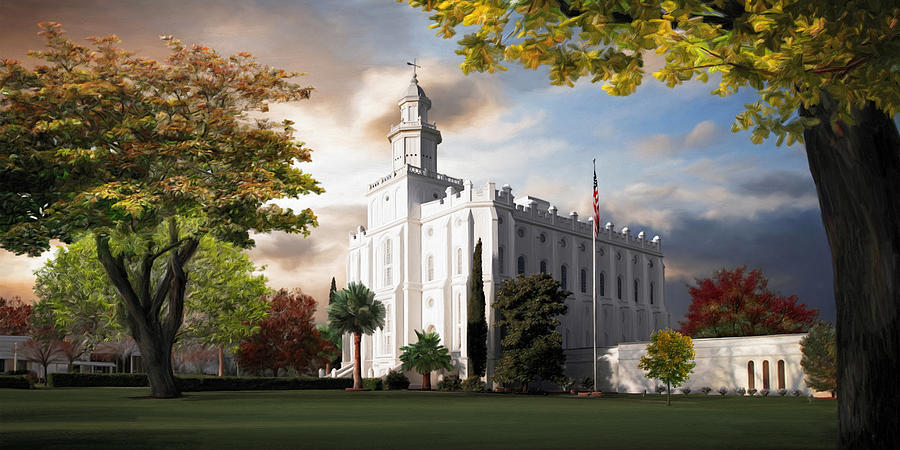 St. George Temple Painting by Brent Borup