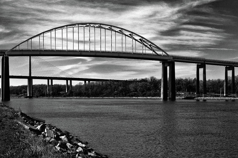 St. Georges Bridge in Black and White Photograph by Bill Swartwout