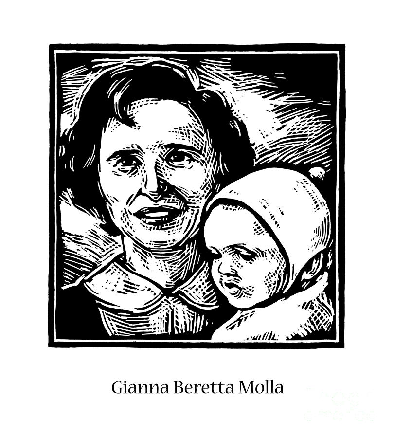 St. Gianna Beretta Molla - JLGBM Painting by Julie Lonneman