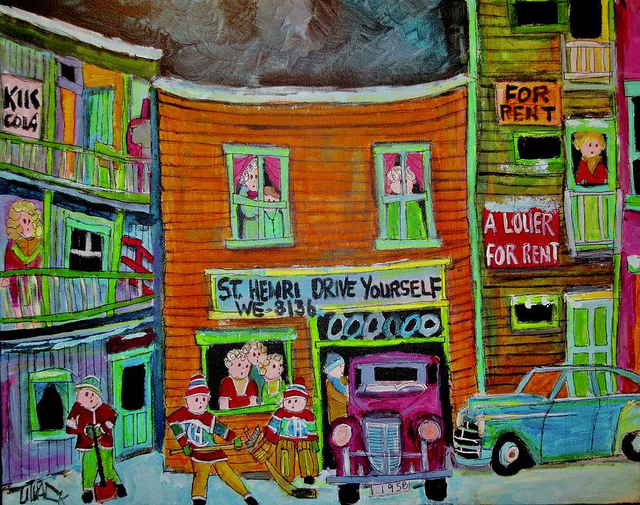 St. Henri Drive Yourself  Painting by Michael Litvack