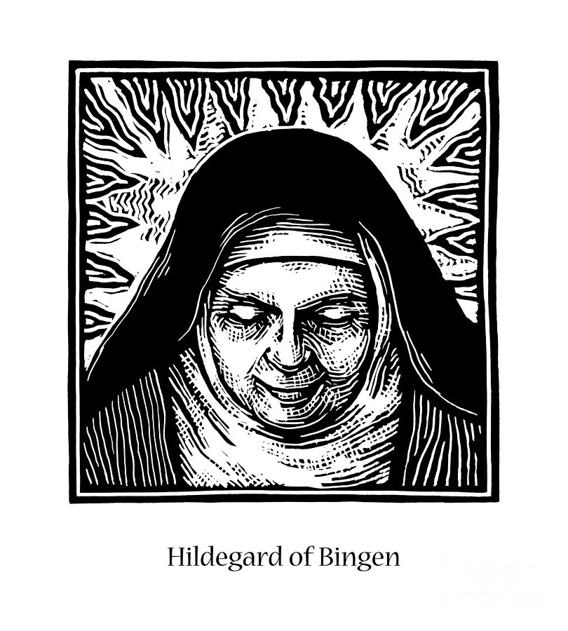 St. Hildegard of Bingen - JLHIL Painting by Julie Lonneman