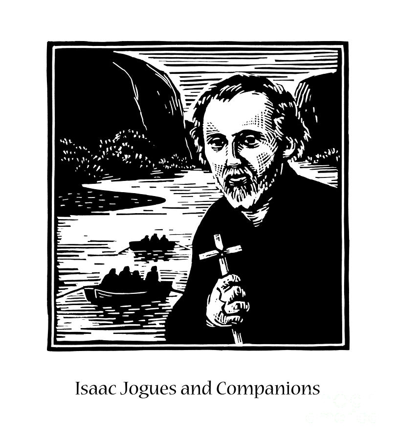 St. Isaac Jogues and Companions - JLIJC Painting by Julie Lonneman