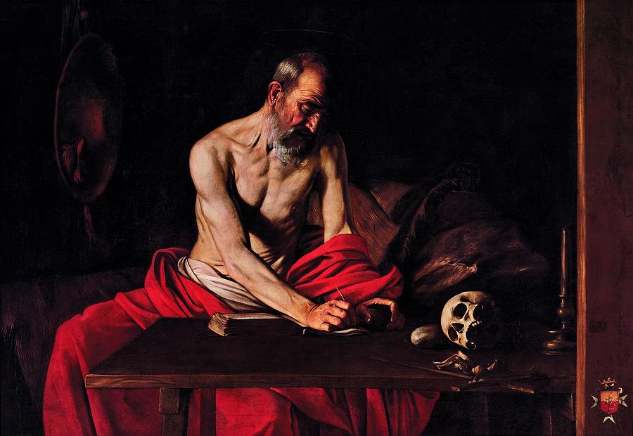 St Jerome,  Michelangelo Merisi da Caravaggio Painting by Celestial Images