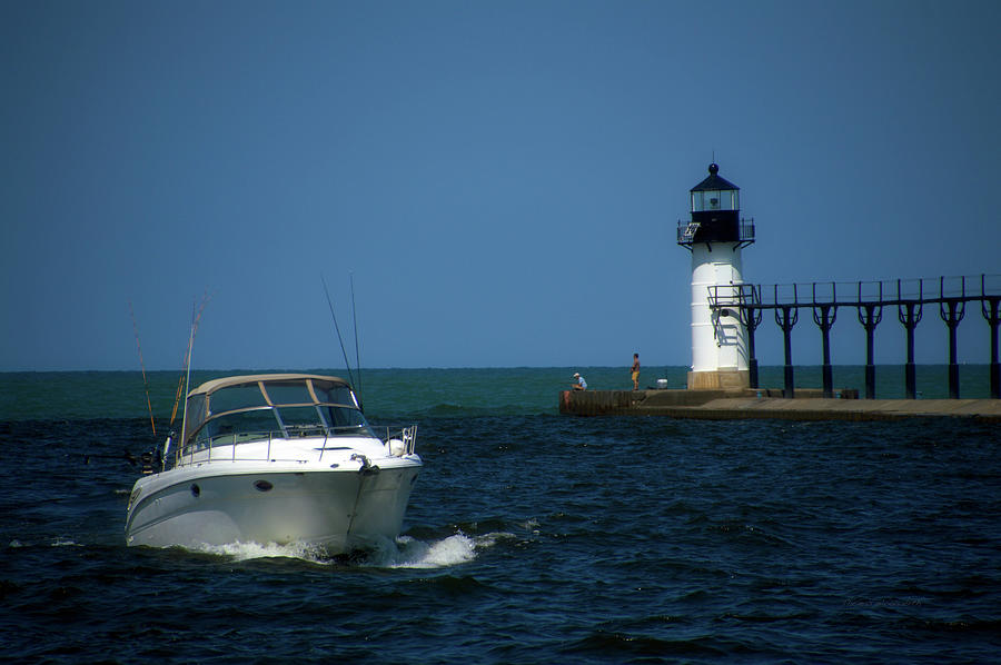 St Joes Michigan Break Water Pier Light 01 Photograph by Thomas Woolworth