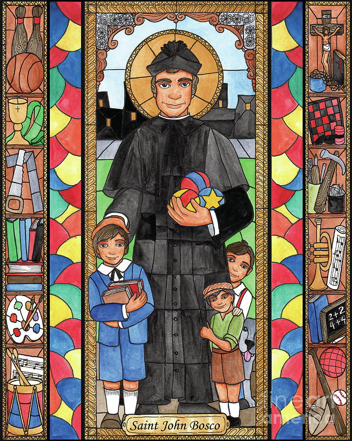 St. John Bosco Painting by Brenda Nippert