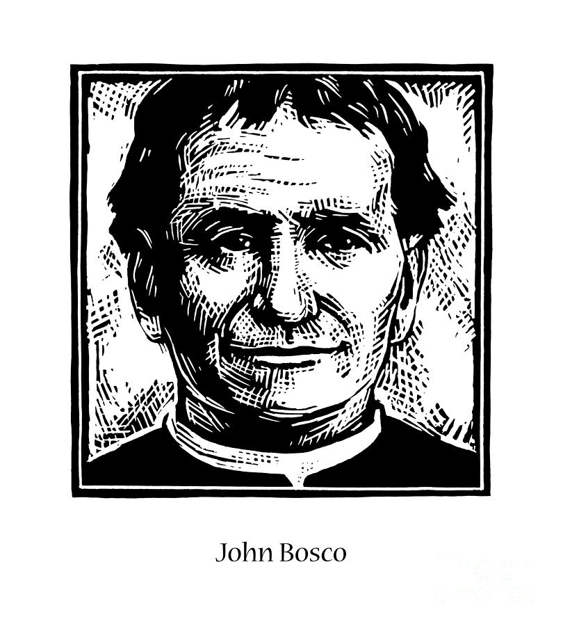 St. John Bosco - JLBOS Painting by Julie Lonneman