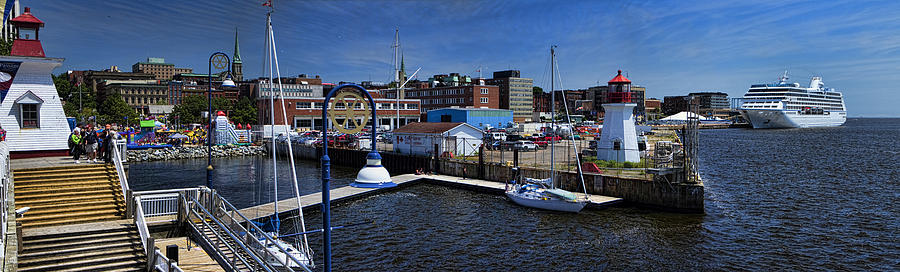 St. John New Brunswick harbour with cruise ship Photograph by David Smith