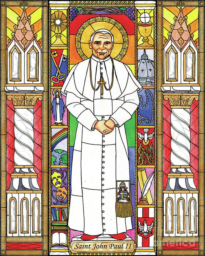 St. John Paul II Painting by Brenda Nippert