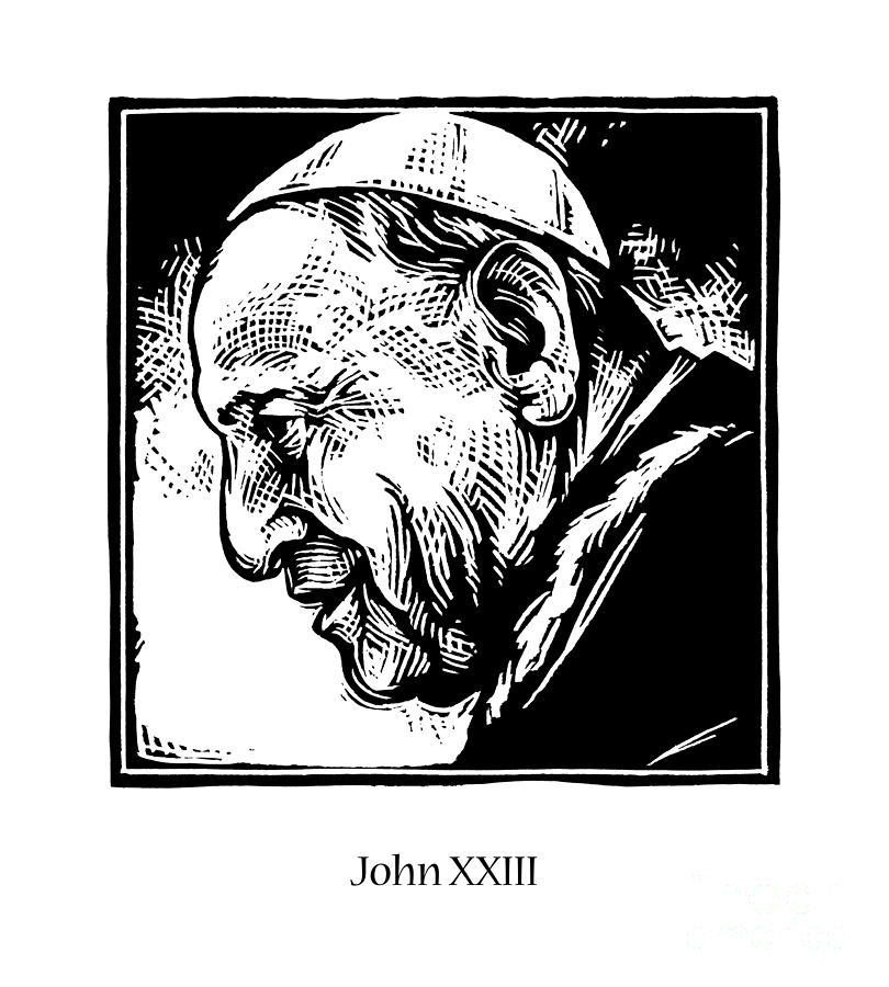 St. John XXIII - JLJOX Painting by Julie Lonneman