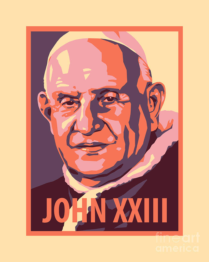 St. John XXIII - JLJXX Painting by Julie Lonneman
