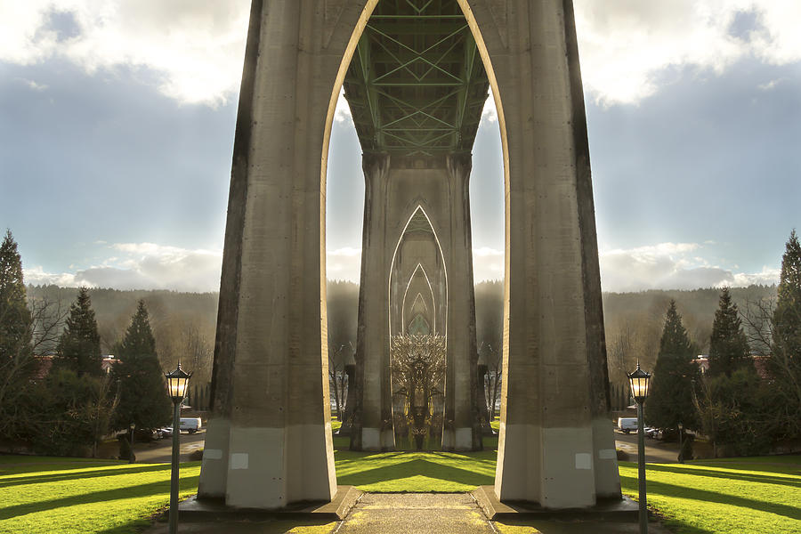 St Johns Bridge in Portland Photograph by Jean Noren