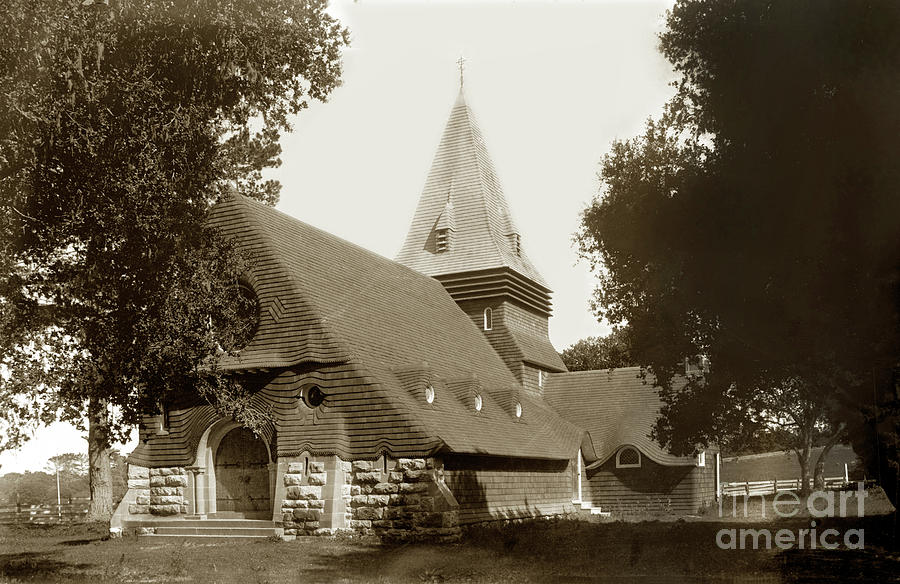 Episcopal Church Photograph - St. Johns  Episcopal Church, Monterey circa 1900 by Monterey County Historical Society