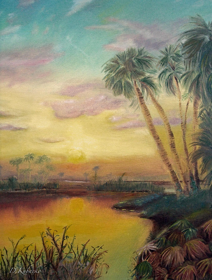 St. Johns Sunset Painting by Dawn Harrell