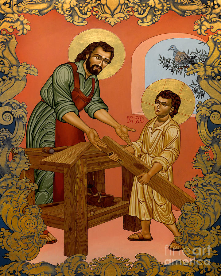 St. Joseph and Christ Child - LWJPC Painting by Lewis Williams OFS