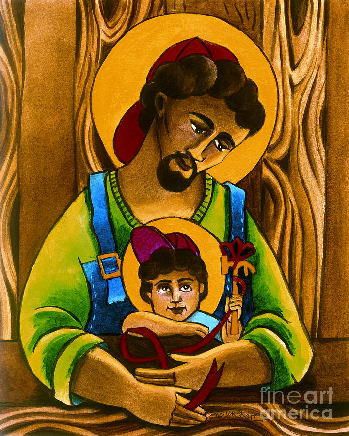 St. Joseph and Son - MMJAS Painting by Br Mickey McGrath OSFS