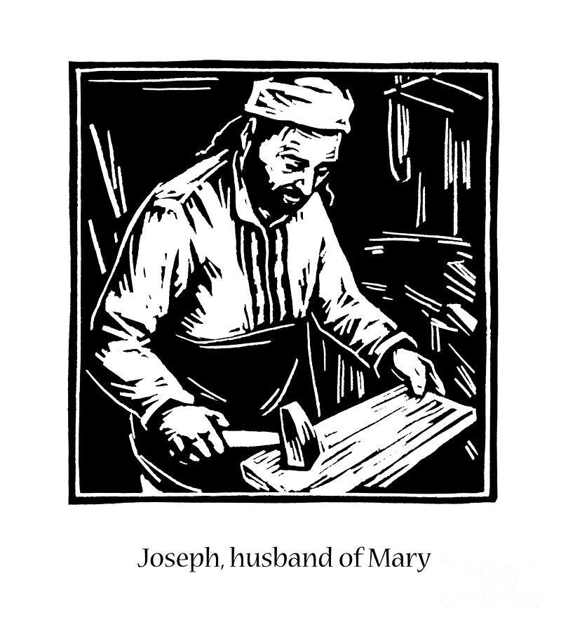 St. Joseph, husband of Mary - JLJHM Painting by Julie Lonneman