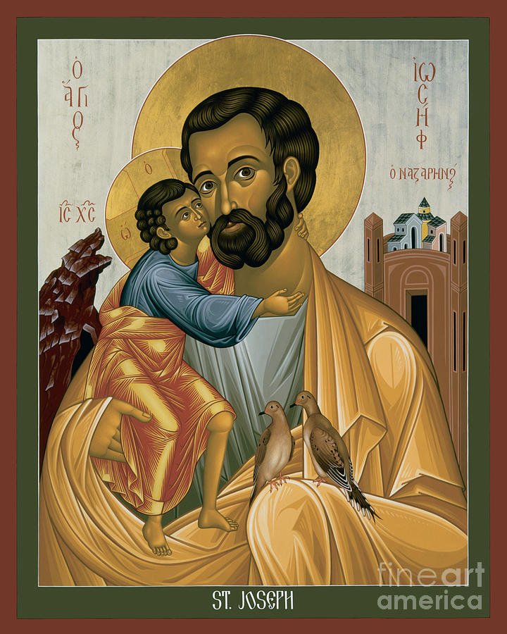 St. Joseph of Nazareth - RLJNZ Painting by Br Robert Lentz OFM