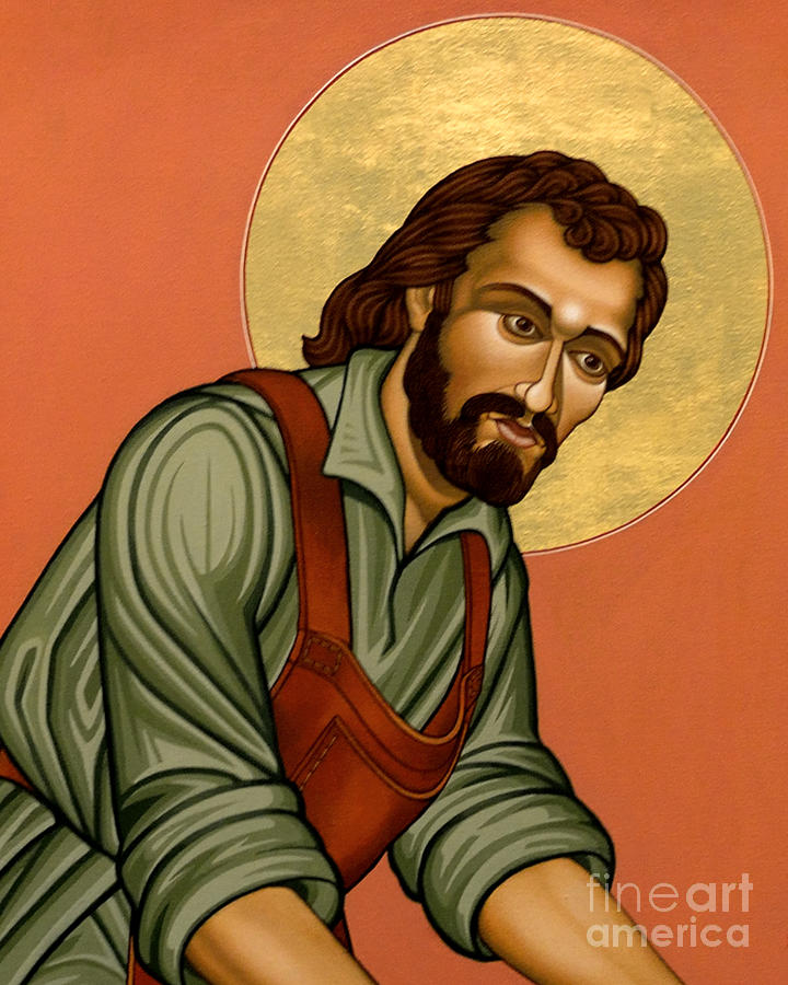 St. Joseph the Worker - LWJPH Painting by Lewis Williams OFS