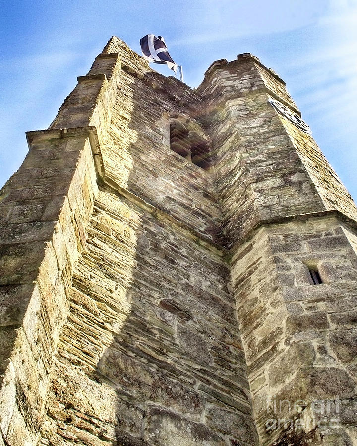 Flag Photograph - St Just Church Tower by Linsey Williams