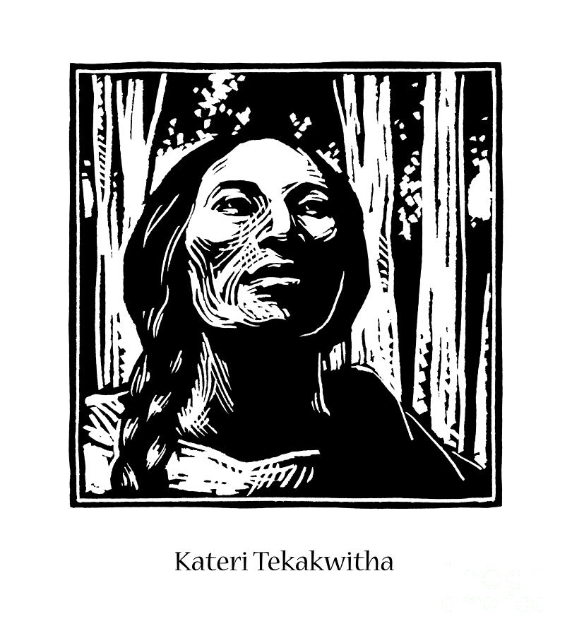 St. Kateri Tekakwitha - JLKTE Painting by Julie Lonneman