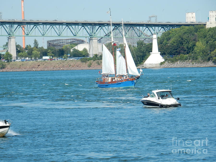 Boat Photograph - St Lawrence Montreal by David Gorman