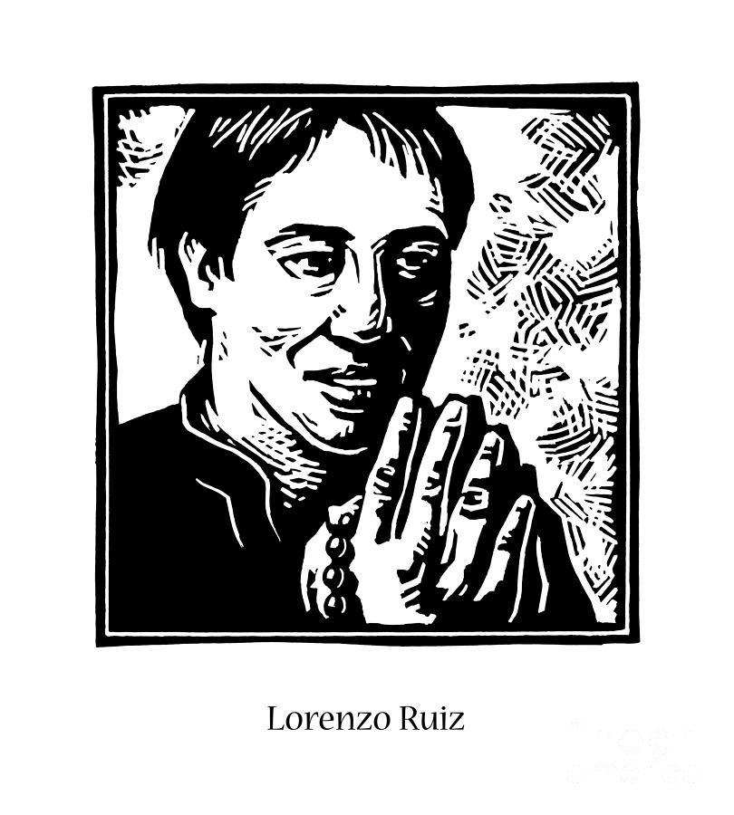 St. Lorenzo Ruiz - JLLRR Painting by Julie Lonneman