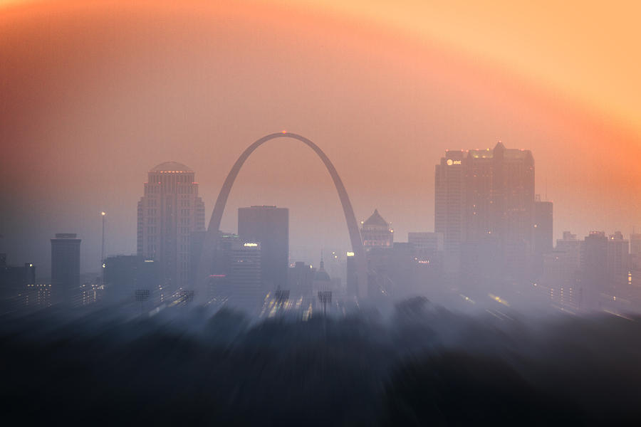 St Louis Arch Sunset Photograph by Garry McMichael