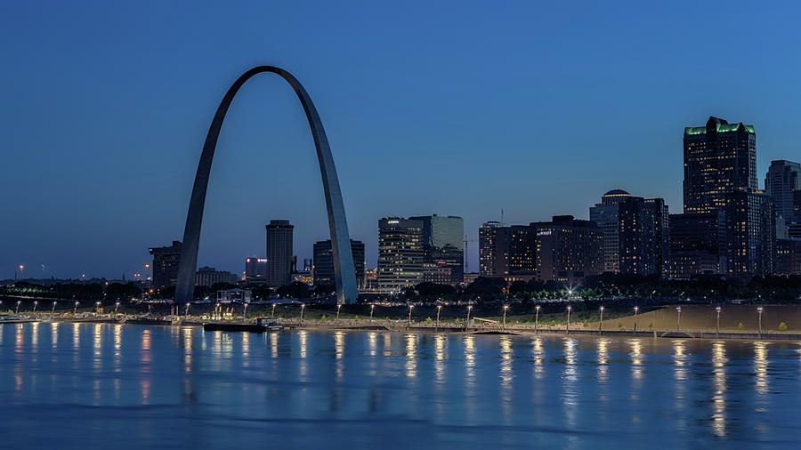 St Louis at Night Photograph by Susan Rissi Tregoning
