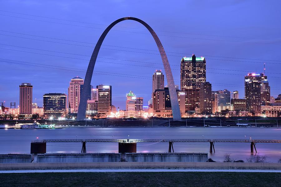 St Louis Blue Hour Photograph by Frozen in Time Fine Art Photography