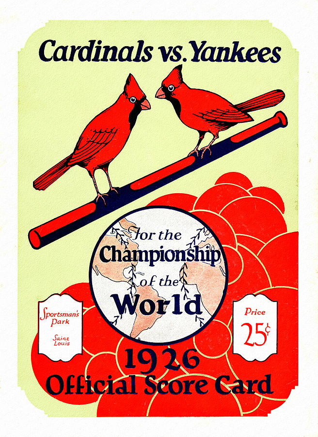 St. Louis Cardinals Painting - St. Louis Cardinals 1926 World Series Program by Big 88 Artworks