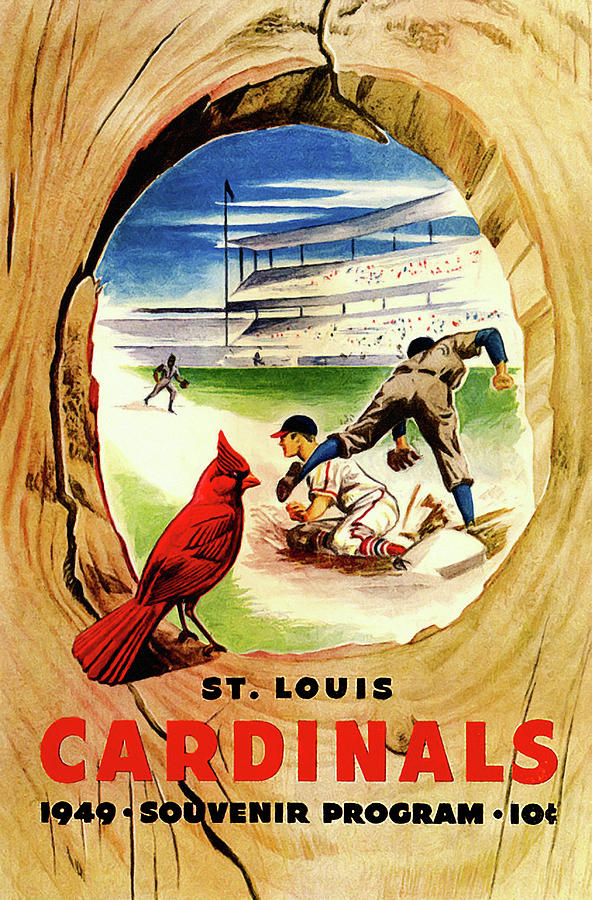 St. Louis Painting - St. Louis Cardinals 1949 Program by Big 88 Artworks