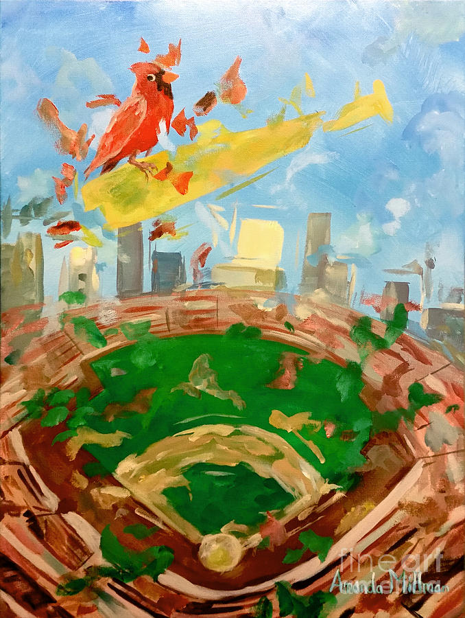 St. Louis Cardinals Abstract Painting Art Baseball
