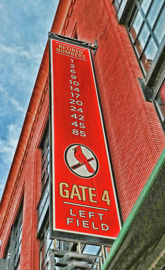 St. Louis Cardinals Retired Numbers Banner Photograph by Allen Beatty
