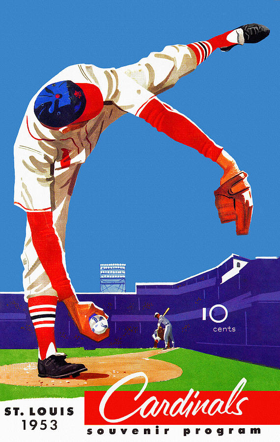 St Louis Cardinals 1953 Program Poster #1, Vintage Memorabilia