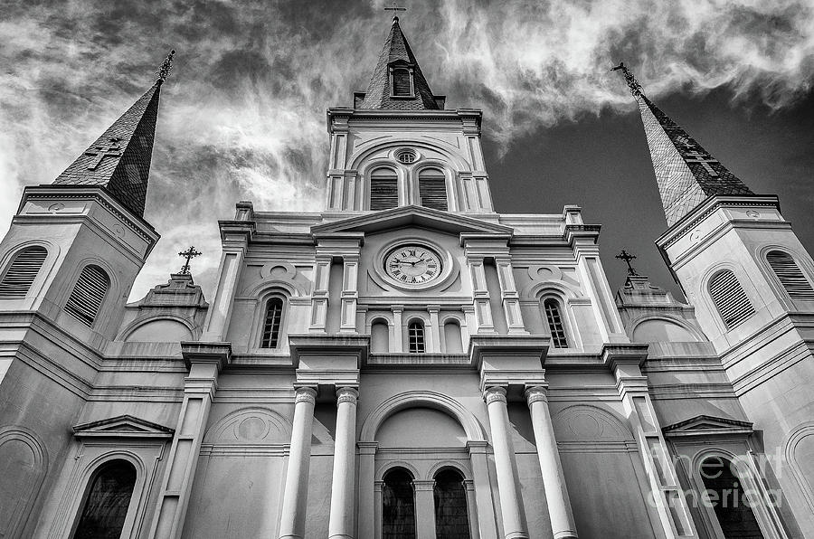 St. Louis Cathedral-BW-NOLA Photograph by Kathleen K Parker