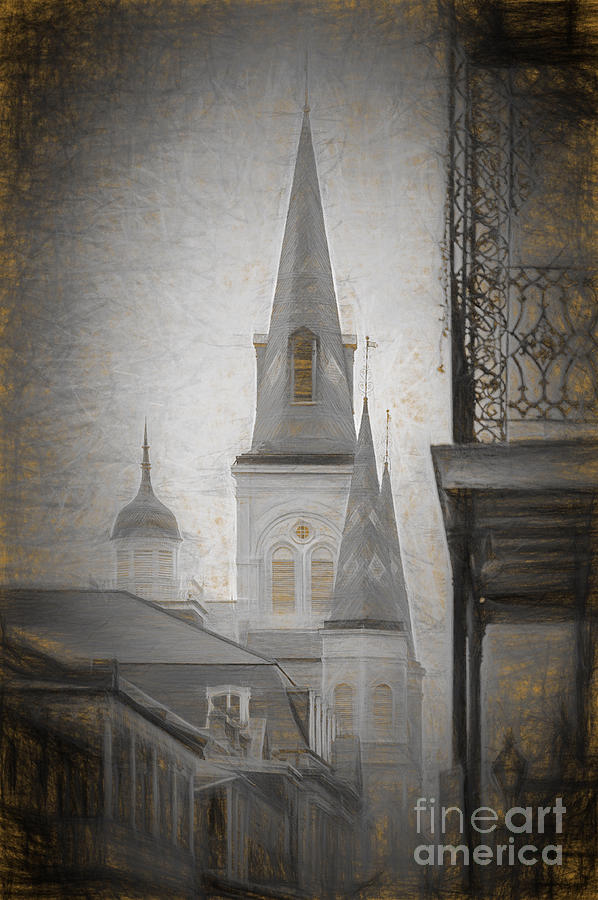 New Orleans Photograph - St. Louis Cathedral from Chartres St. - Nola by Kathleen K Parker