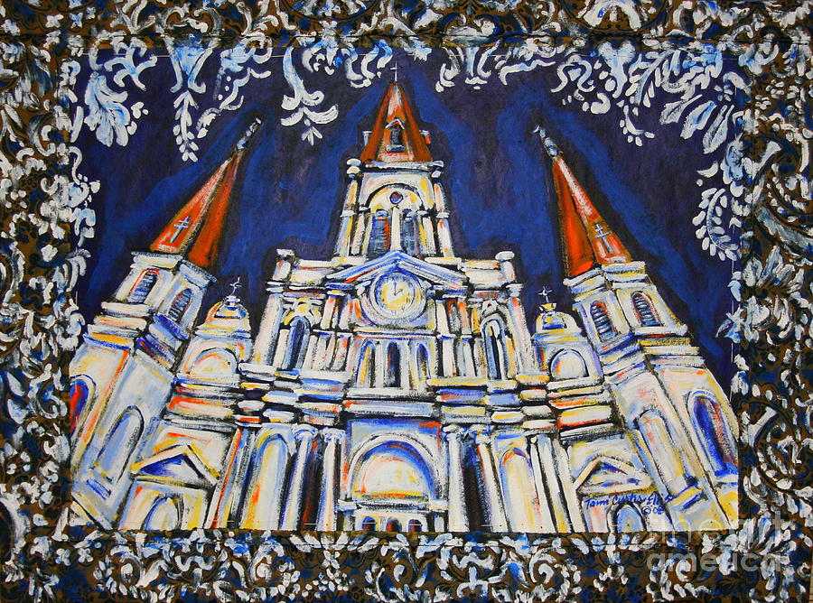St. Louis Cathedral Tapestry Mixed Media by Tami Curtis